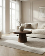 Modern round wood coffee table